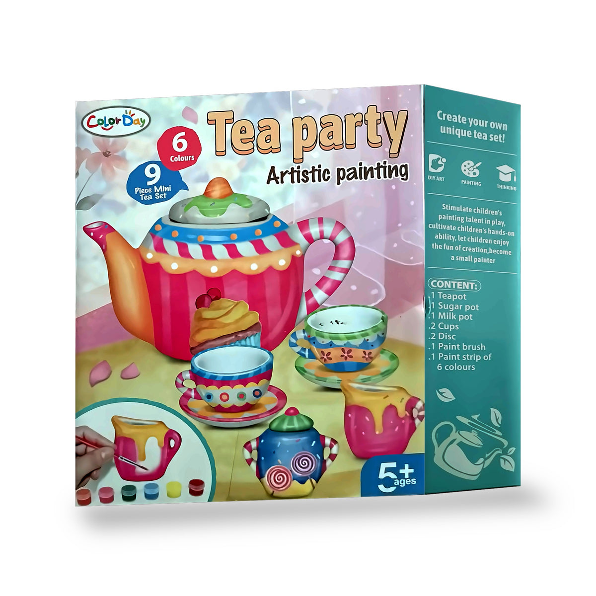 9Pcs Ceramic Tea Party Set for Painting