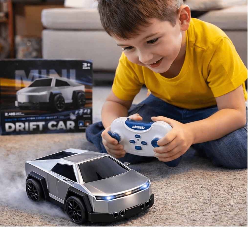 2.4GHz RC Tesla Drift Car with Induction Control & Spray - Remote Control - Toy Lane
