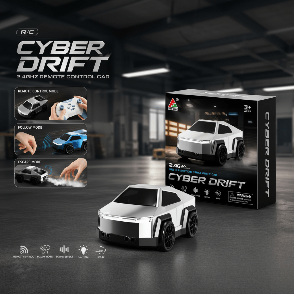 2.4GHz RC Tesla Drift Car with Induction Control & Spray - Remote Control - Toy Lane