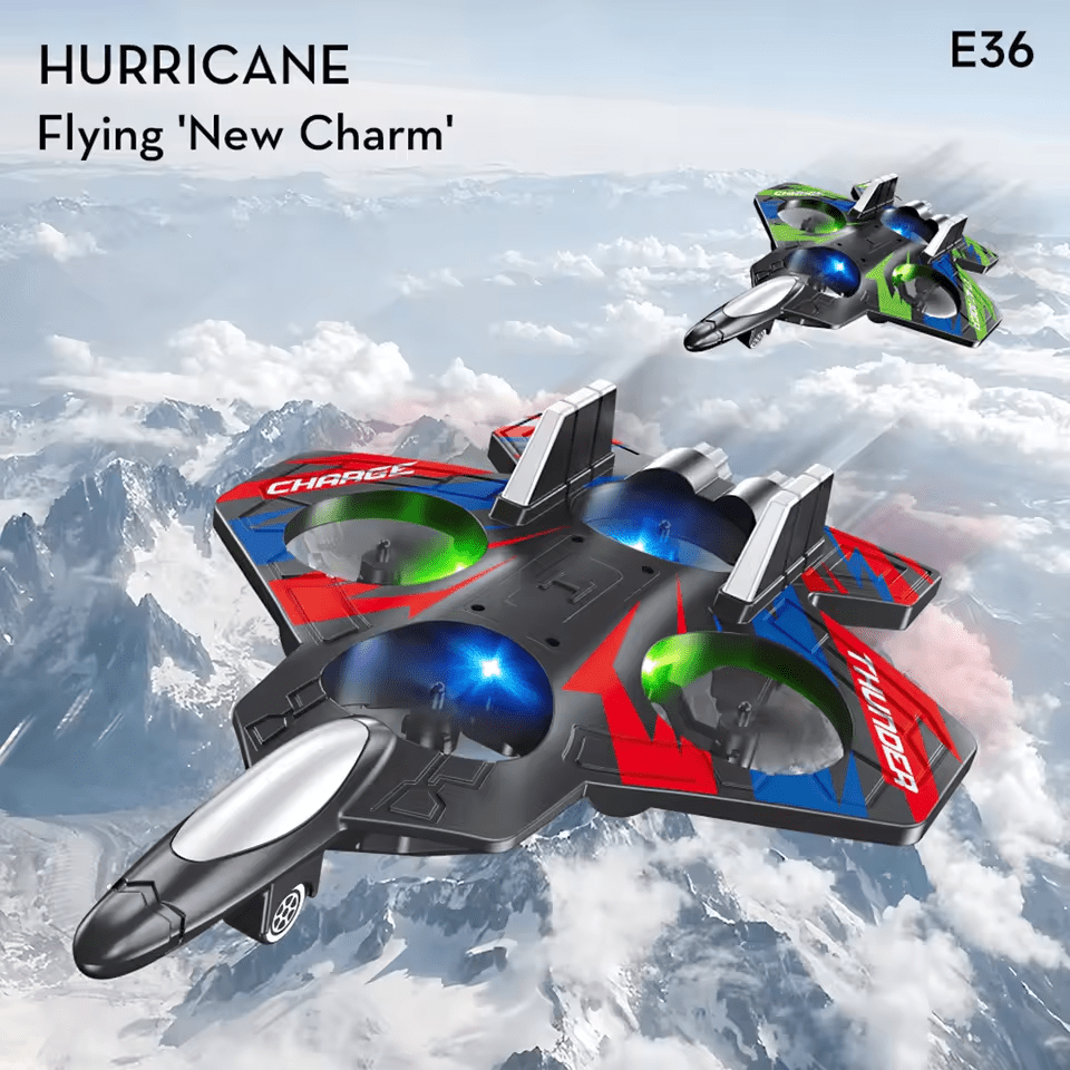2.4GHz RC Fighter Jet with Headless Mode & LED Lights - Remote Control - Toy Lane