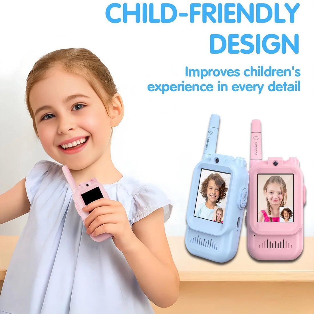 2Pcs Rechargeable Kids Video Walkie Talkie Set - Kids Walkie Talkies - Toy Lane