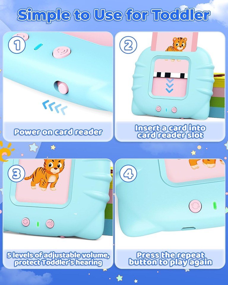 Rechargeable Talking Flash Card Reader for Toddlers - Educational Toys - Toy Lane
