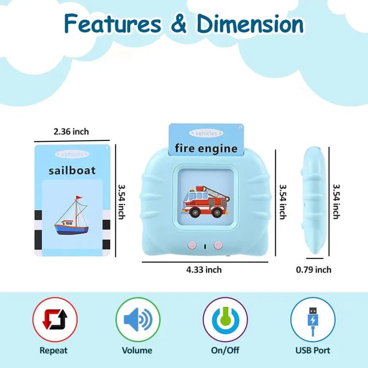 Rechargeable Talking Flash Card Reader for Toddlers - Educational Toys - Toy Lane