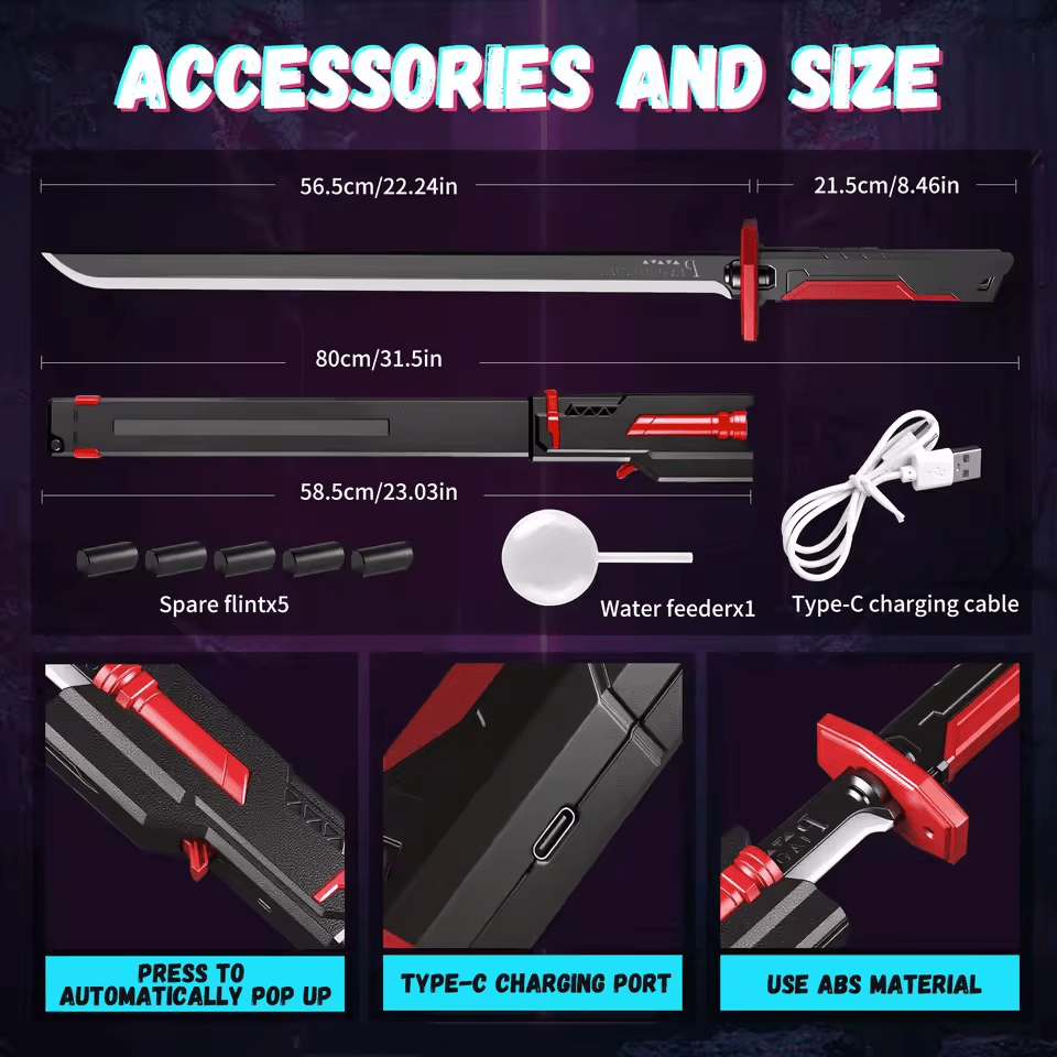 Rechargeable Multi-Color Battle Sword with Smoke & Lights - Toy Weapons - Toy Lane