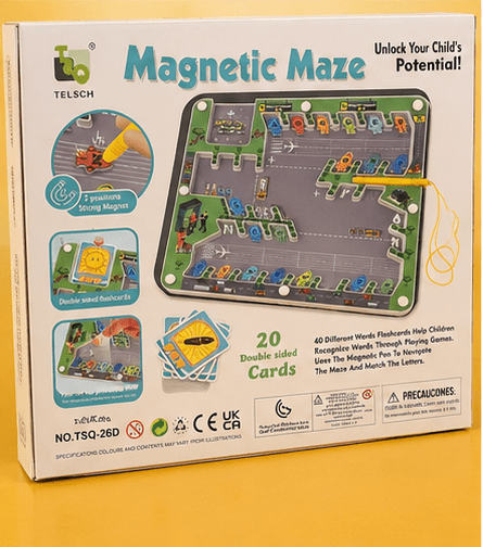 Magnetic Alphabet Maze & Word Learning Board with 20 Cards - Educational Toys - Toy Lane