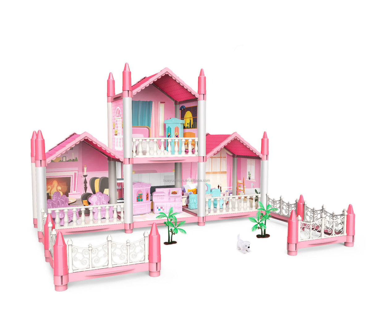 DIY 2-Floors Dream Doll House Play Set
