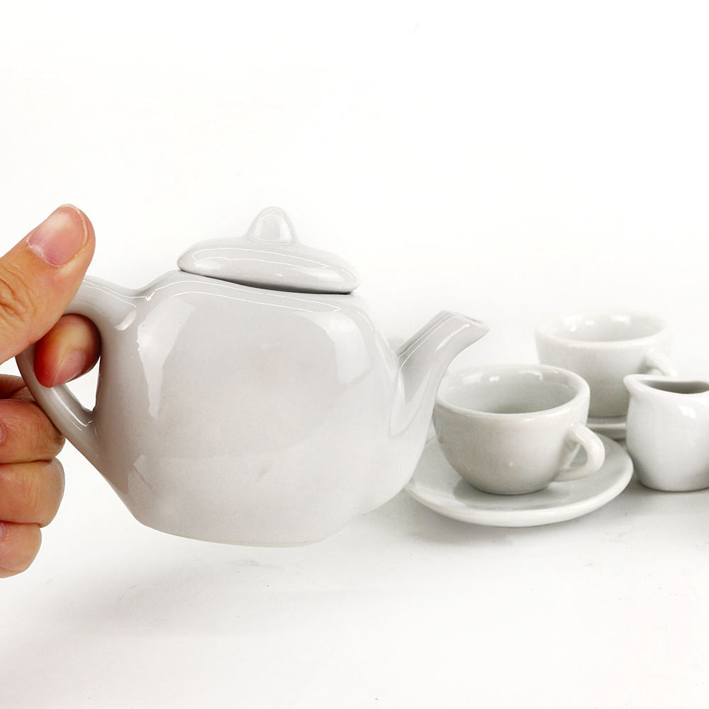9Pcs Ceramic Tea Party Set for Painting
