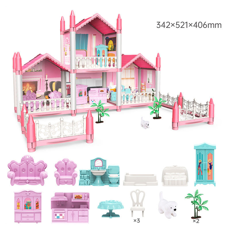 DIY 2-Floors Dream Doll House Play Set