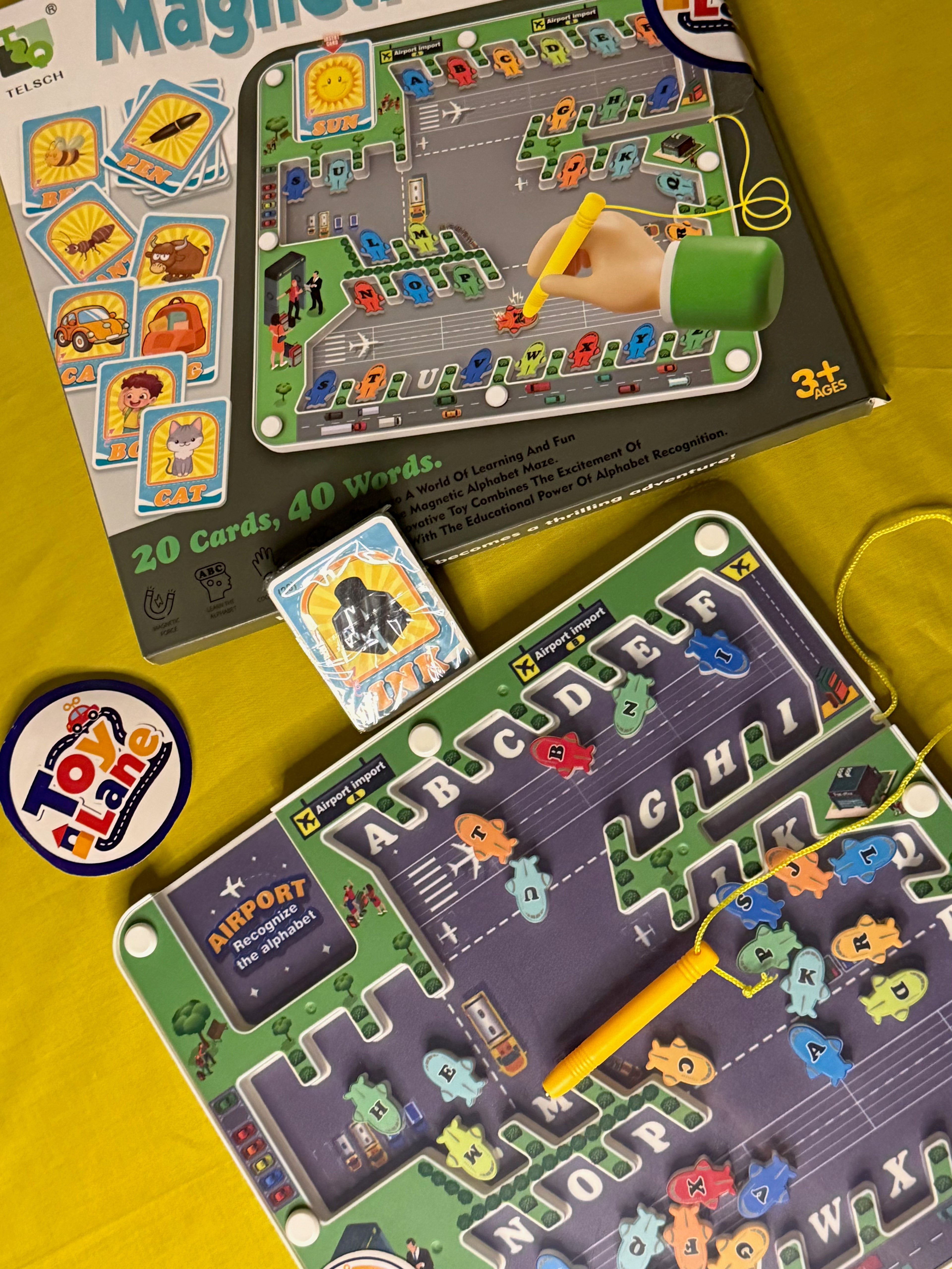 Magnetic Alphabet Maze & Word Learning Board with 20 Cards