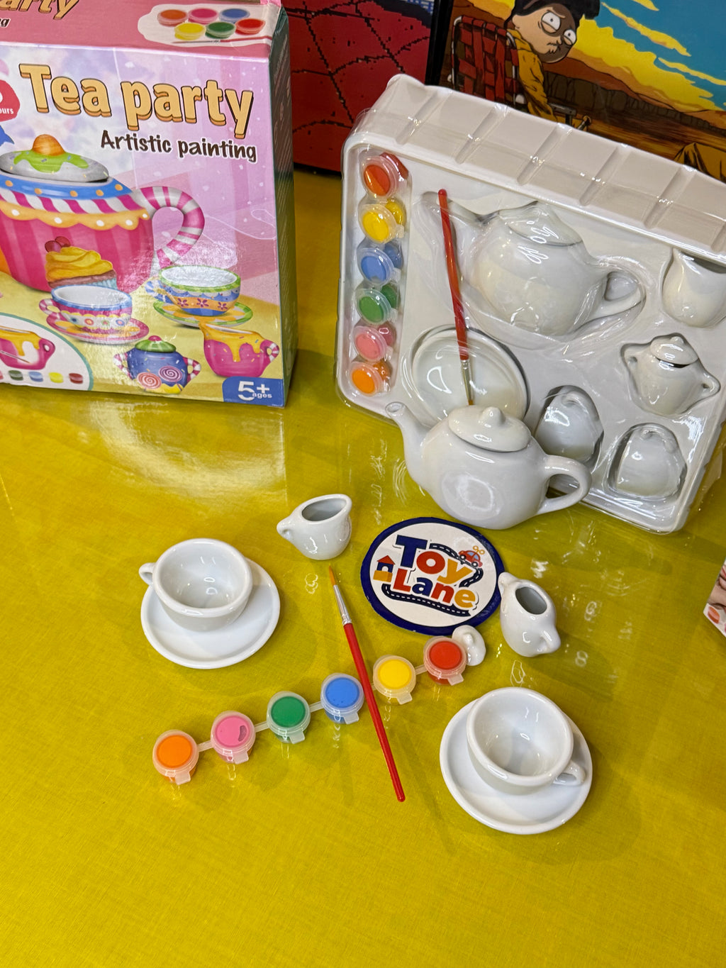 9Pcs Ceramic Tea Party Set for Painting