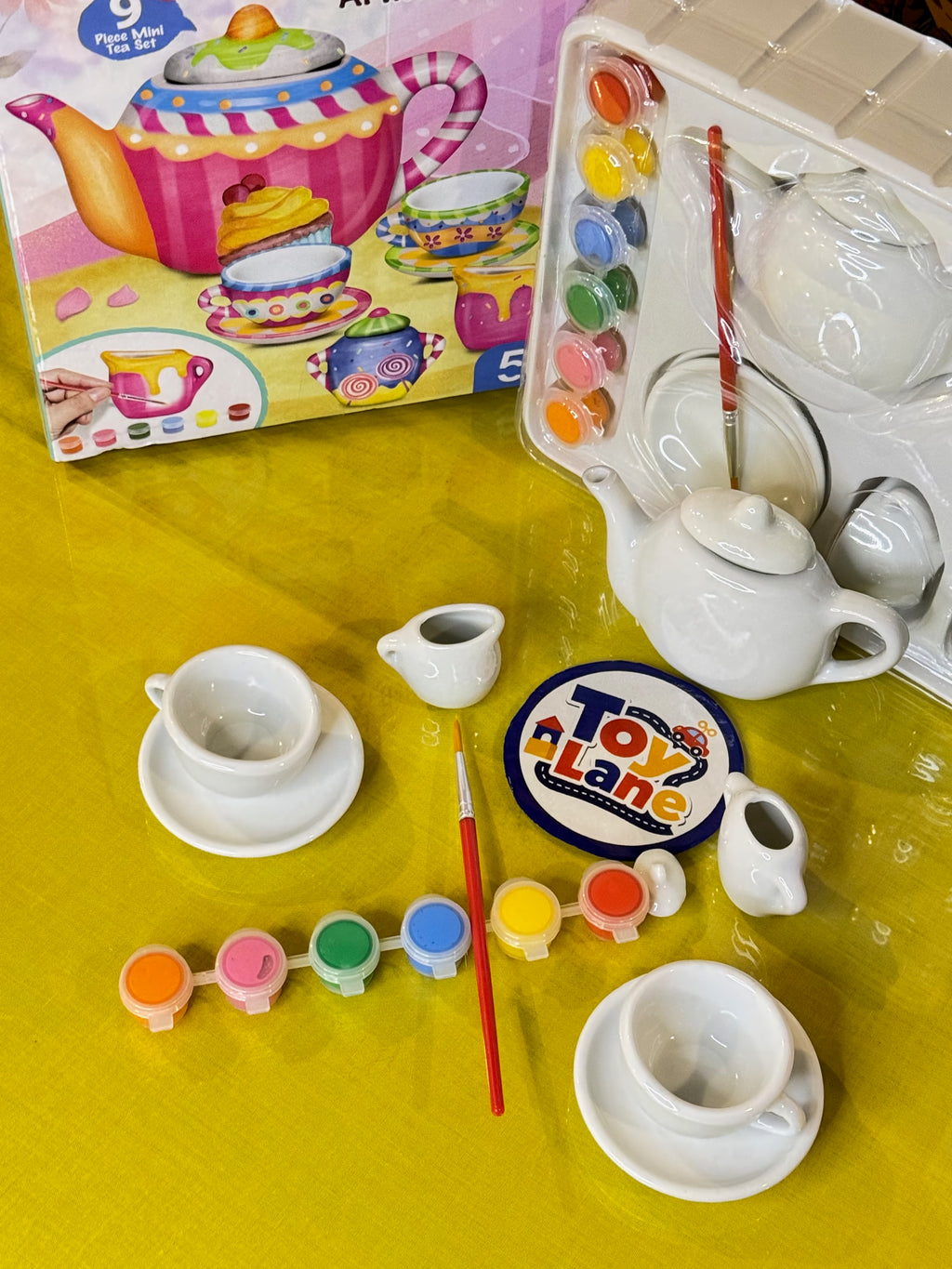9Pcs Ceramic Tea Party Set for Painting
