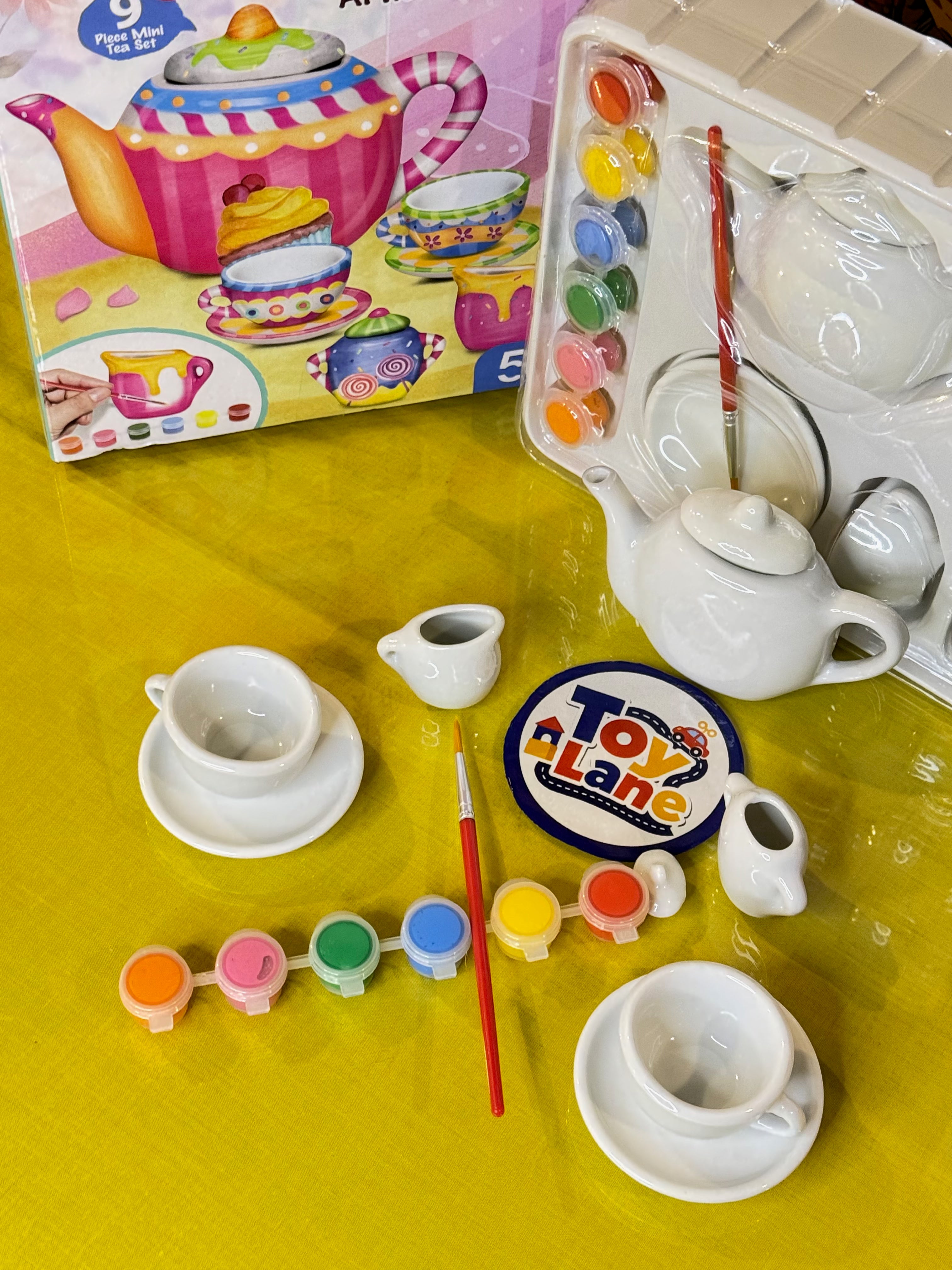 9Pcs Ceramic Tea Party Set for Painting