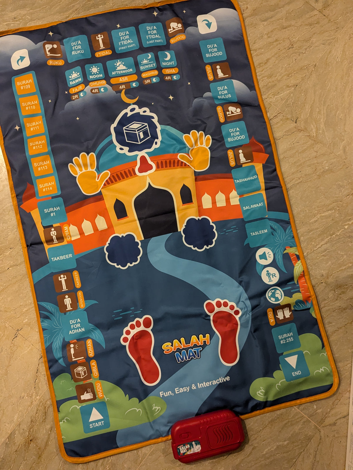 Interactive Educational Prayer Mat with 36 Function Keys