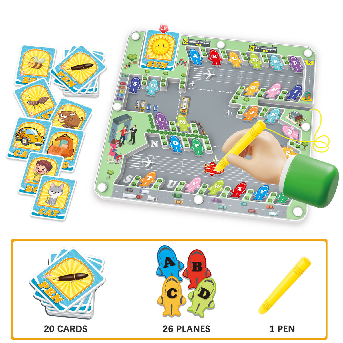 Magnetic Alphabet Maze & Word Learning Board with 20 Cards